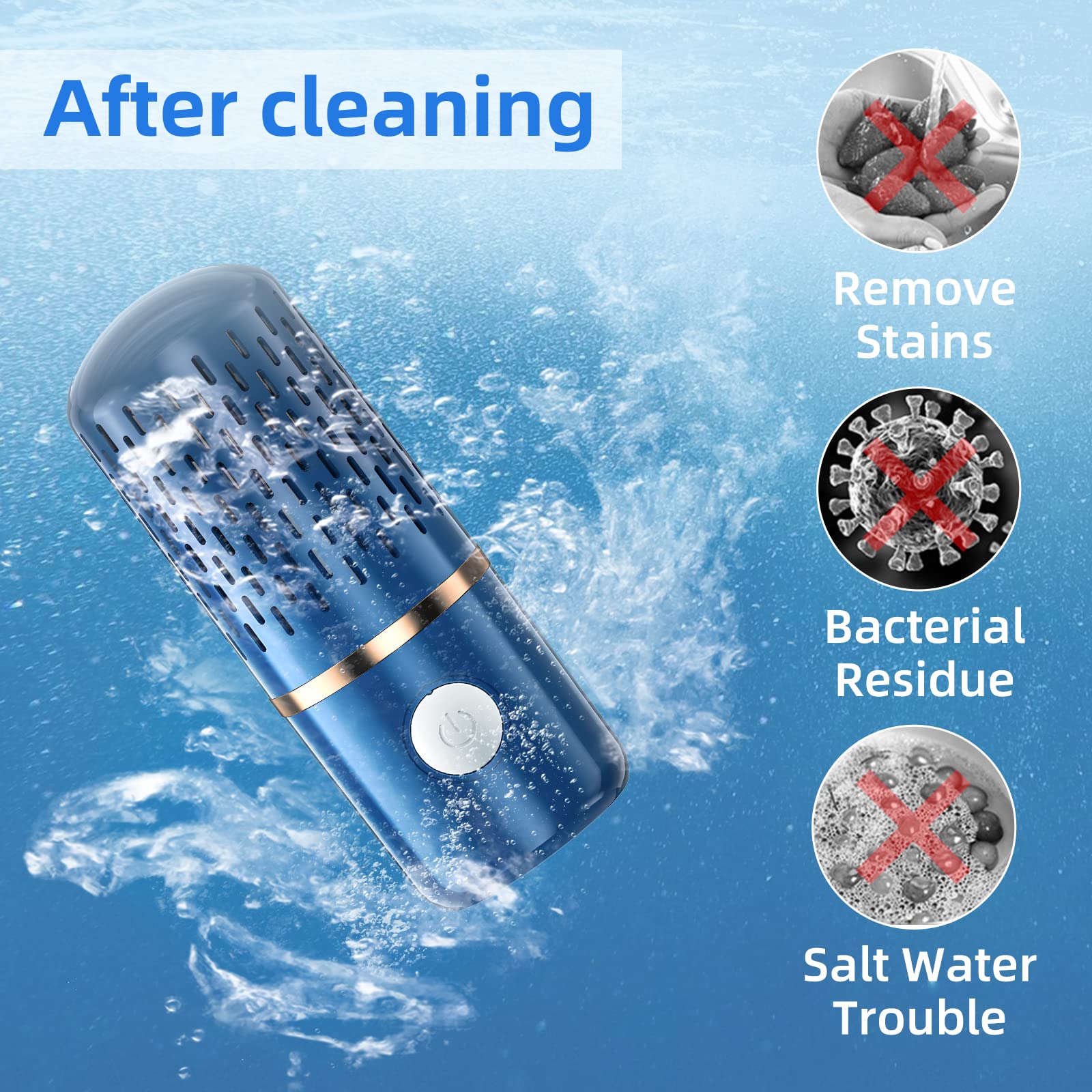 USB Wireless Fruit and Vegetable Cleaner Machine - Food Purifier for Washing Fruits, Vegetables, Rice, Meat & Tableware - Portable Kitchen Appliance for Healthy Eating (Blue, Medium Size) - Perfect for Home, Restaurant & Organic Food Preparation