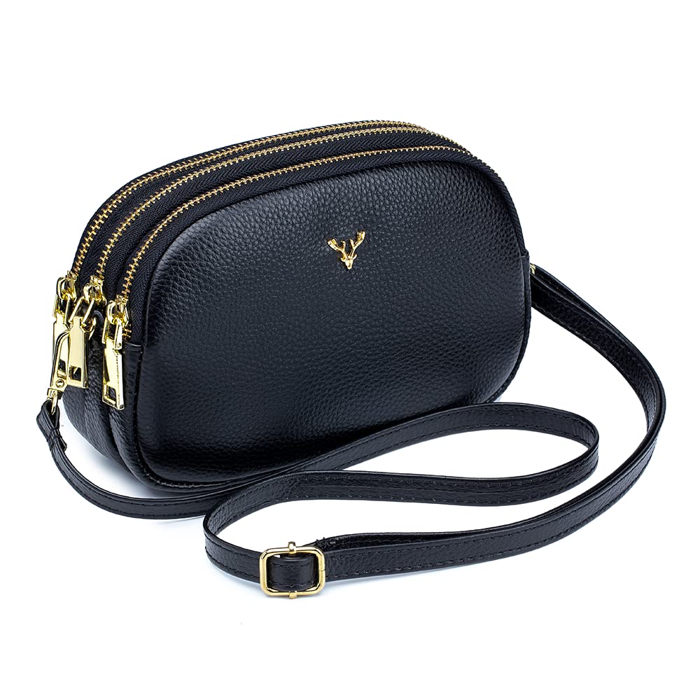 Genuine Leather Small Crossbody Bags for Women - Trendy Shoulder Handbags with Phone Pocket, Perfect for Everyday Use, Travel & Shopping