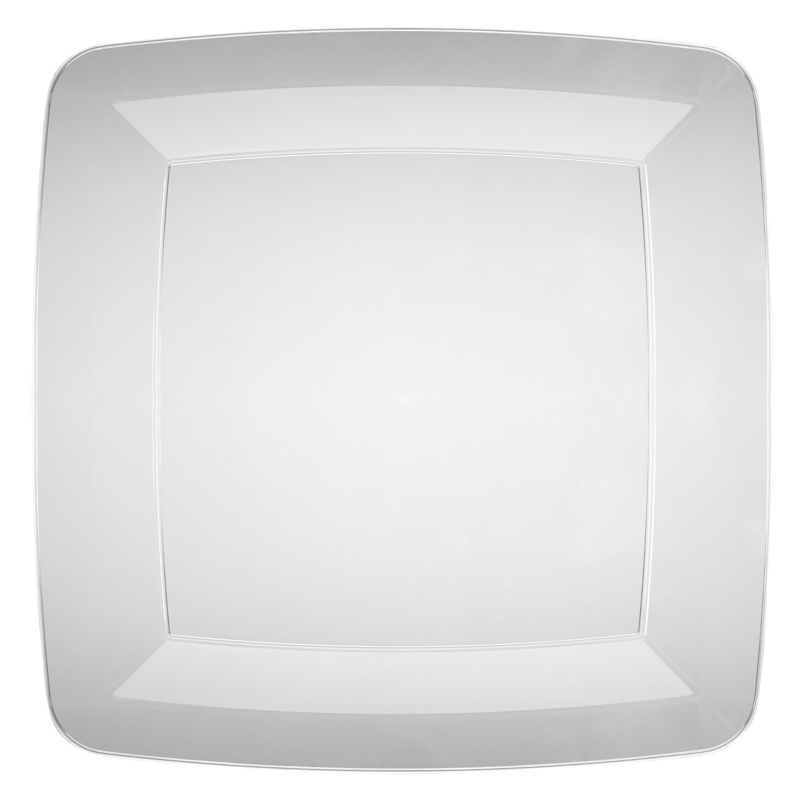 Creative Converting 8-Pack Clear Plastic Square Dinner Plates - Durable Disposable Tableware for Parties, Picnics, BBQs & Events