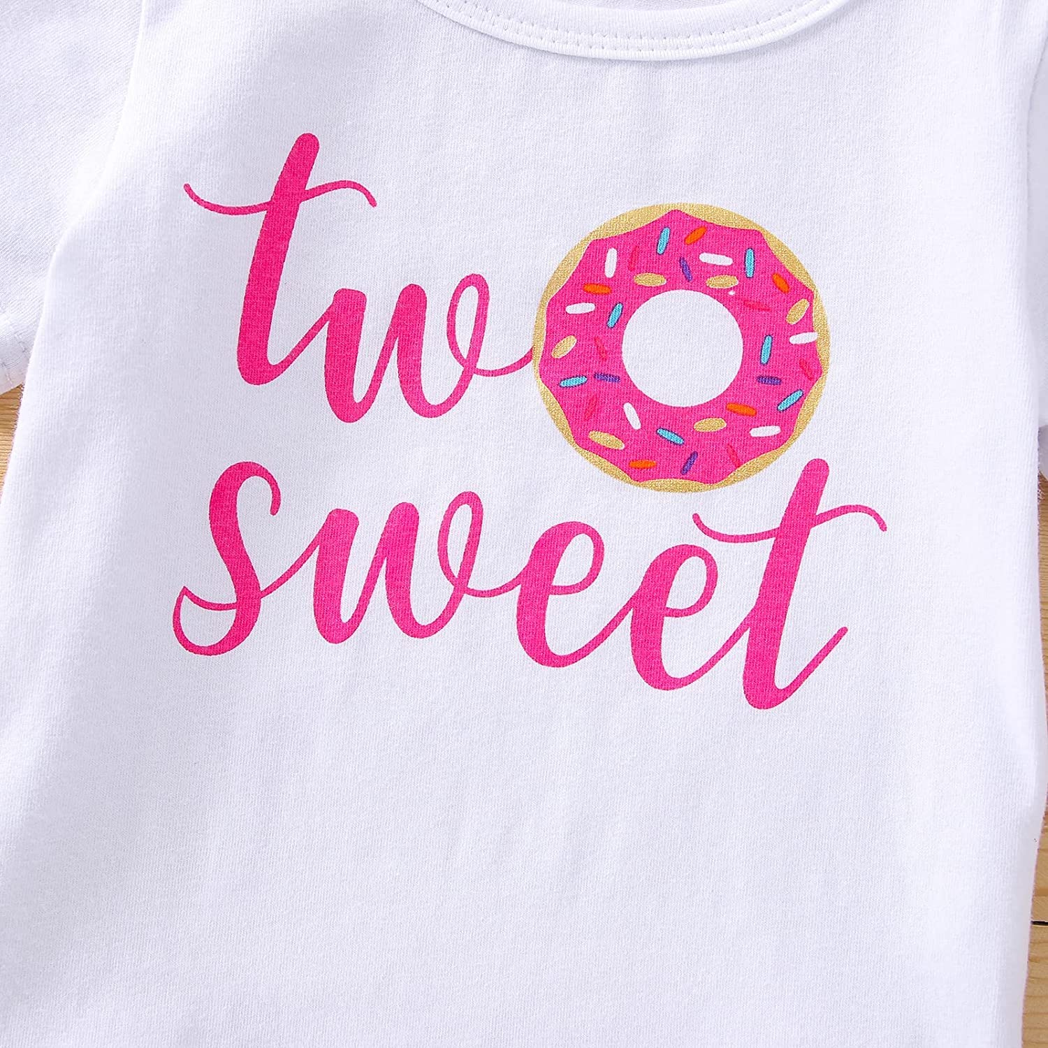 ZyHwShine Toddler Baby Girl Birthday Outfit - Sweet Short Sleeve T-Shirt & Donut Print Shorts/Flare Pants 2-Piece Summer Clothes Set for 1-2 Year Olds | Perfect for Birthday Parties, Photo Shoots & Summer Outings