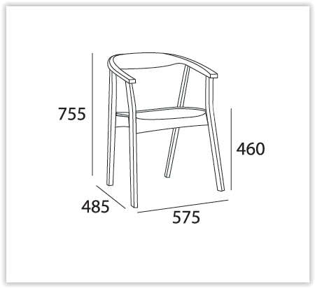 GRETA Dining Chair - Cocoa Brown Upholstered Seat - Modern Kitchen & Dining Room Furniture for Home & Office Use