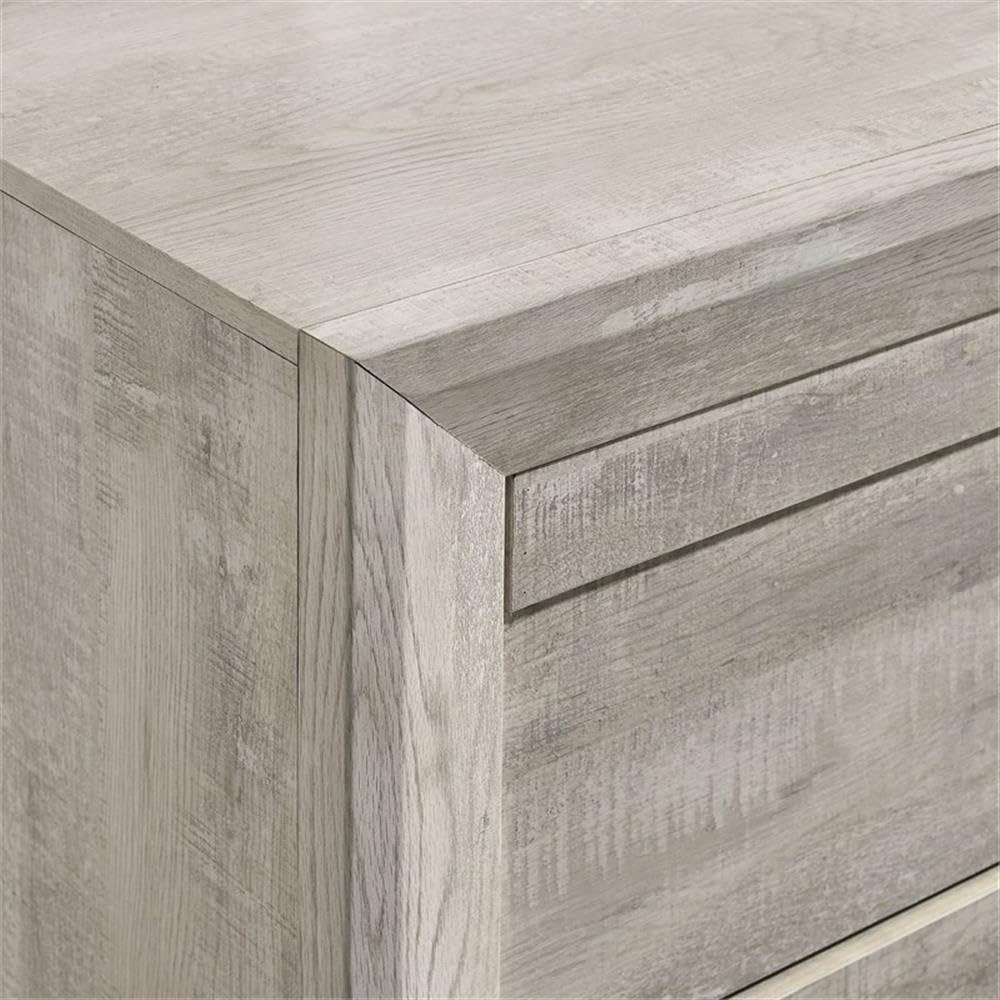 Picket House Furnishings Keely 2-Drawer White Nightstand - Modern Bedside Table for Bedroom, Guest Room & Nursery Storage