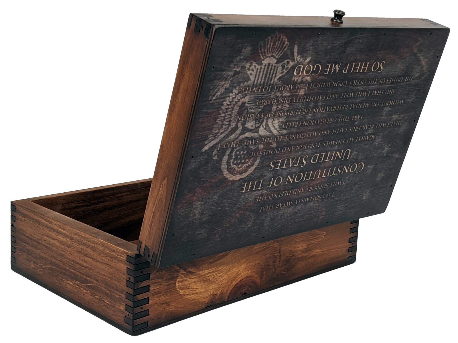 Military Oath of Office Memory Box - Premium Wooden Keepsake Display Case for Military Ceremonies & Memorabilia - Perfect for Commissioning, Retirement, and Promotion Gifts