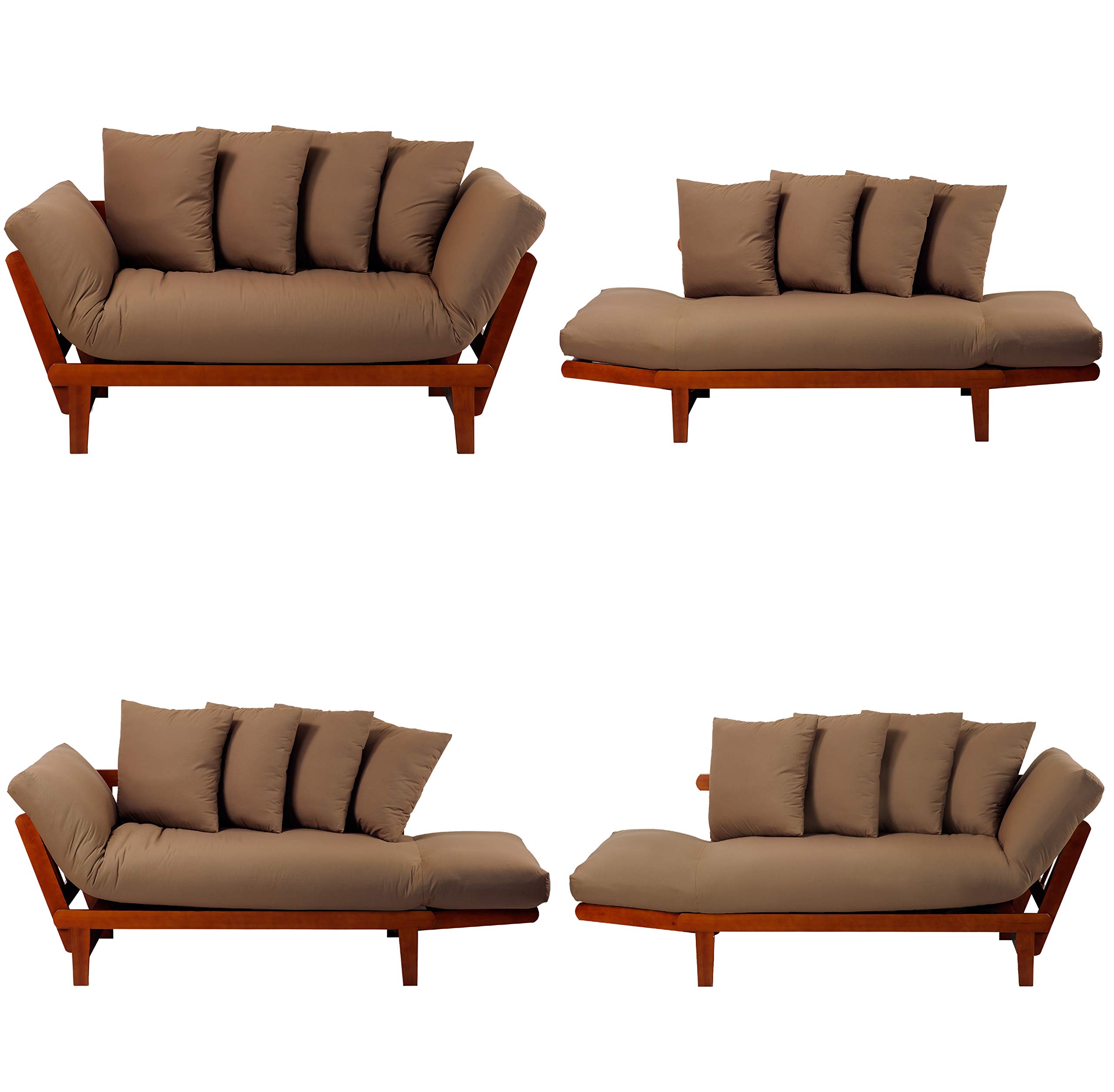 Casual Home Fabric Lounger Sofa Bed with Removable Cover - Single Size for Small Spaces, Living Room, Dorm, or Guest Room | Comfortable and Stylish Sleeper Sofa for Relaxing & Napping