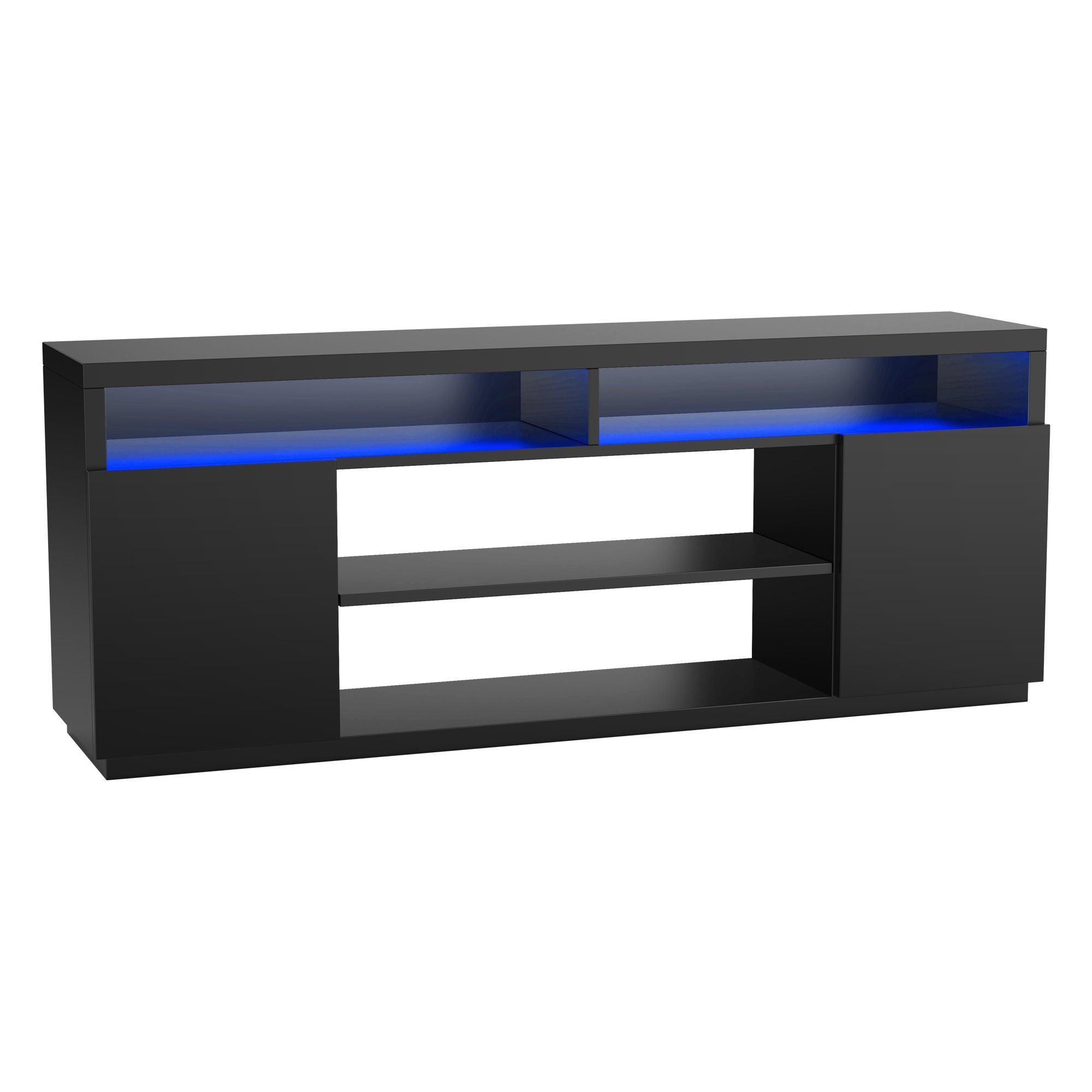 68 Inch Modern TV Stand with LED Lights - Sturdy Media Console for Living Room, Entertainment Center, Home Theater Setup & Gaming Room Decor