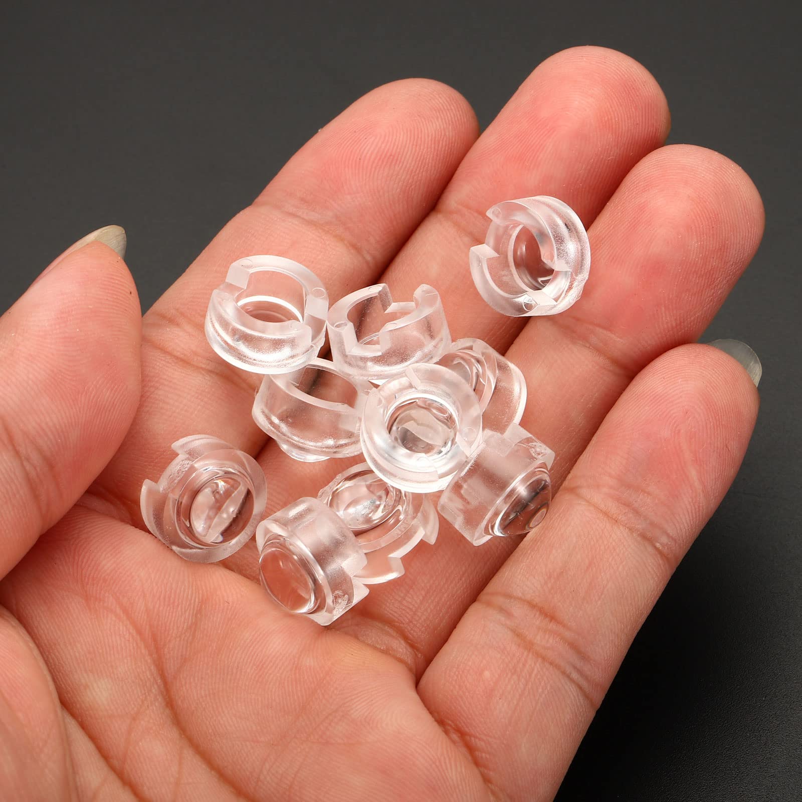 PATIKIL 13mm LED Convex Lens - 20 Pack 15° Beam Angle Acrylic Optical Condenser Lens for 1W 3W LED Beads & Infrared Cameras - Clear Transparent Lenses for DIY Lighting Projects, Stage Lights, and Security Camera Enhancements