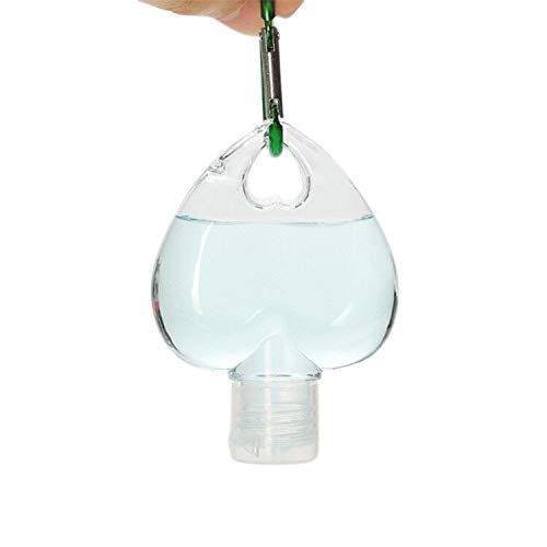 4pcs Heart-Shaped Keychain Refillable Travel Bottles - 50ml/2oz Leakproof Plastic Hand Sanitizer Containers for Hand Soap, Body Wash & Shampoo (Random Colors) - Perfect for Gym, Travel & Everyday Carry