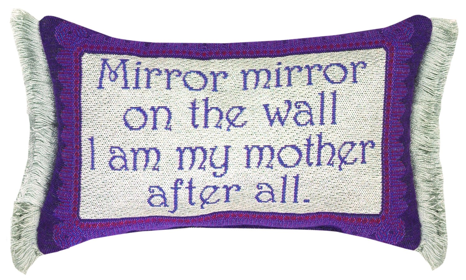 Mirror Mirror Mother Throw Pillow - 12.5 x 8.5 Inch Decorative Word Pillow by Manual Woodworkers & Weavers - Perfect for Home Decor, Living Room, Bedroom & Gifts