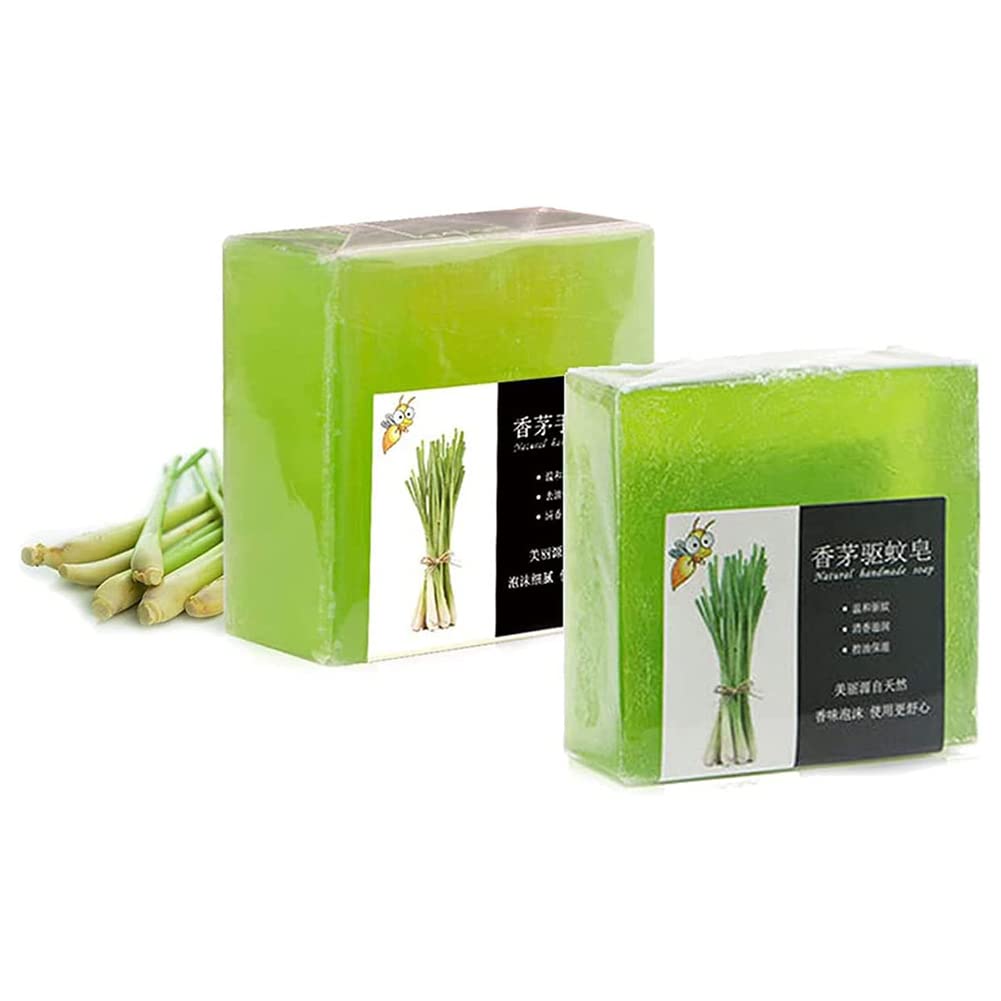 2PCS Natural Citronella Soap for Bug Repellent - Mosquito Repelling Soap for Humans, Cleansing & Refreshing Skin with Essential Oils, Travel Must Haves for Camping, Hiking and Outdoor Activities