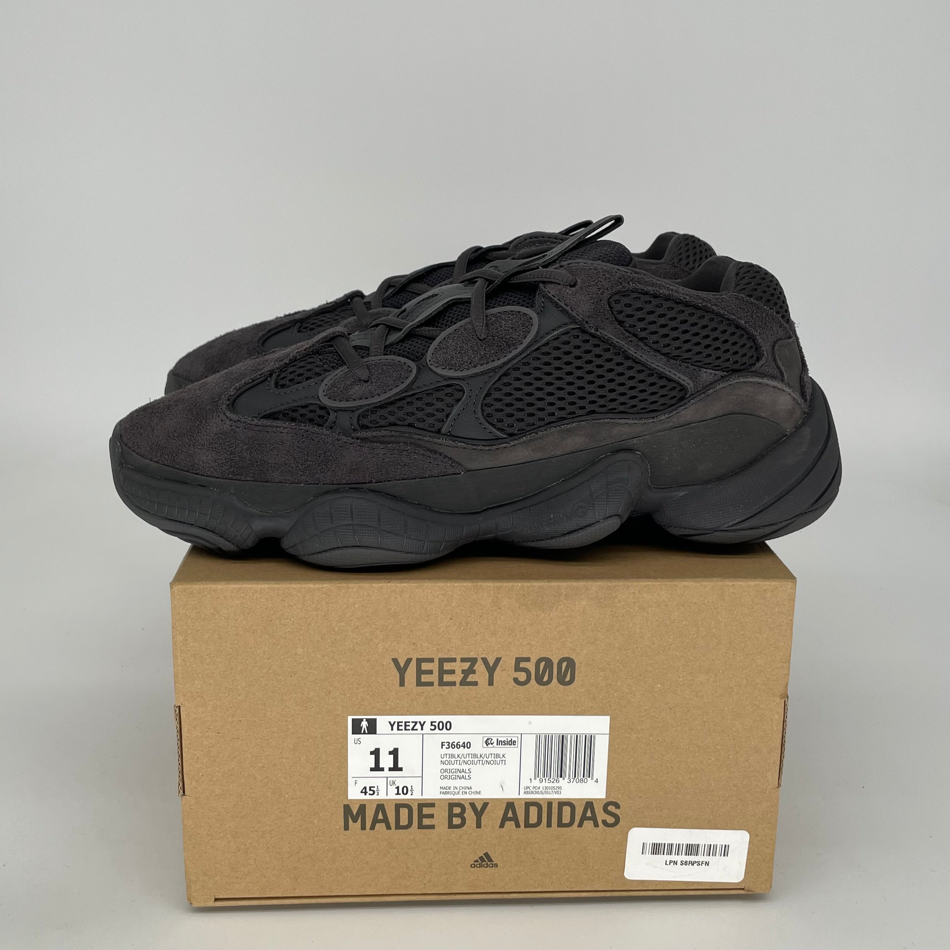 Adidas Yeezy 500 Utility Black Men's Sneakers - Size 11 US (F36640) | Comfortable Running Shoes for Casual Wear & Street Fashion