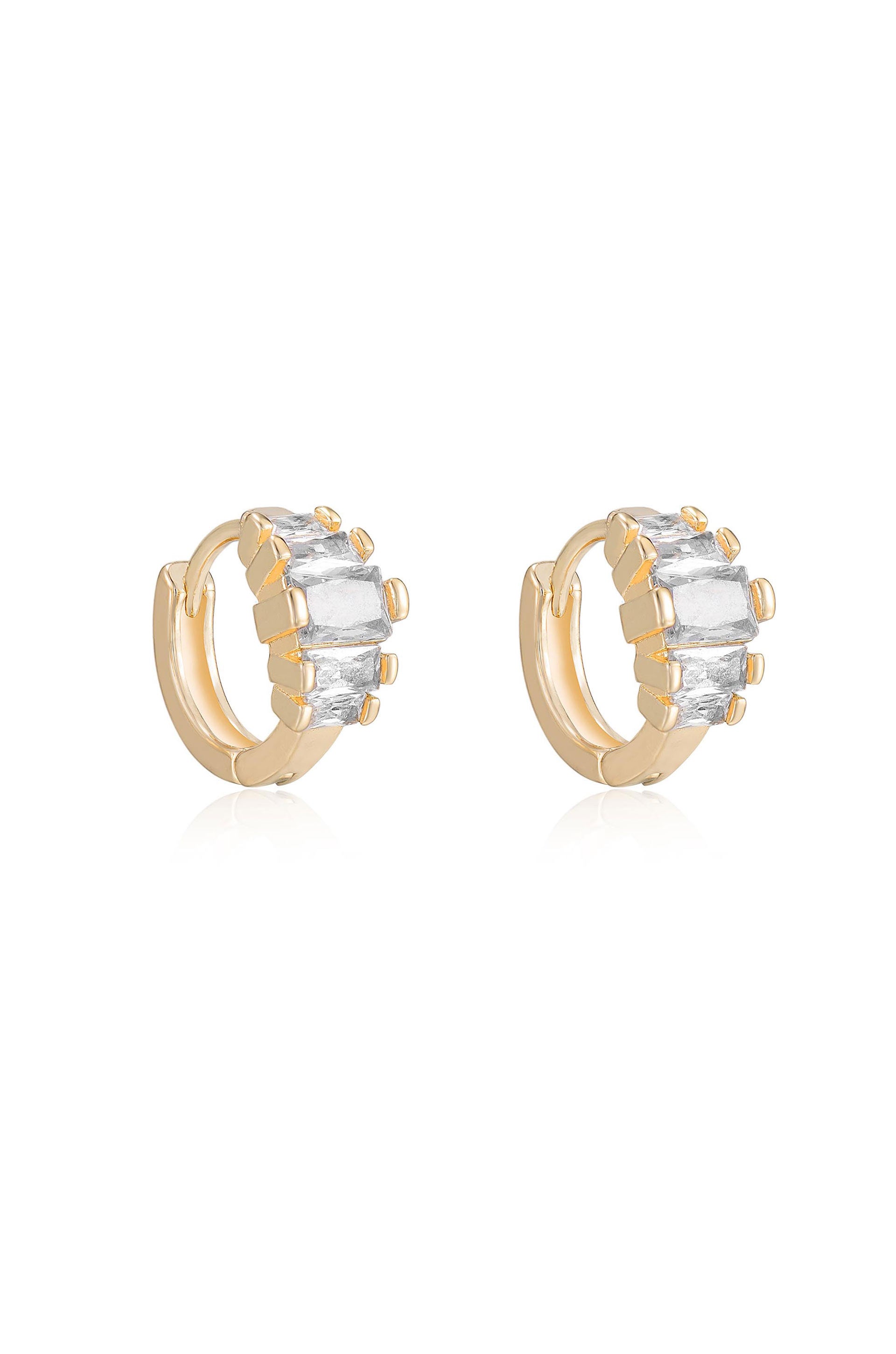 Diamond Shine Mini Hoop Earrings for Women - 14K Gold Plated Small Circle Earrings for Everyday Wear & Special Occasions