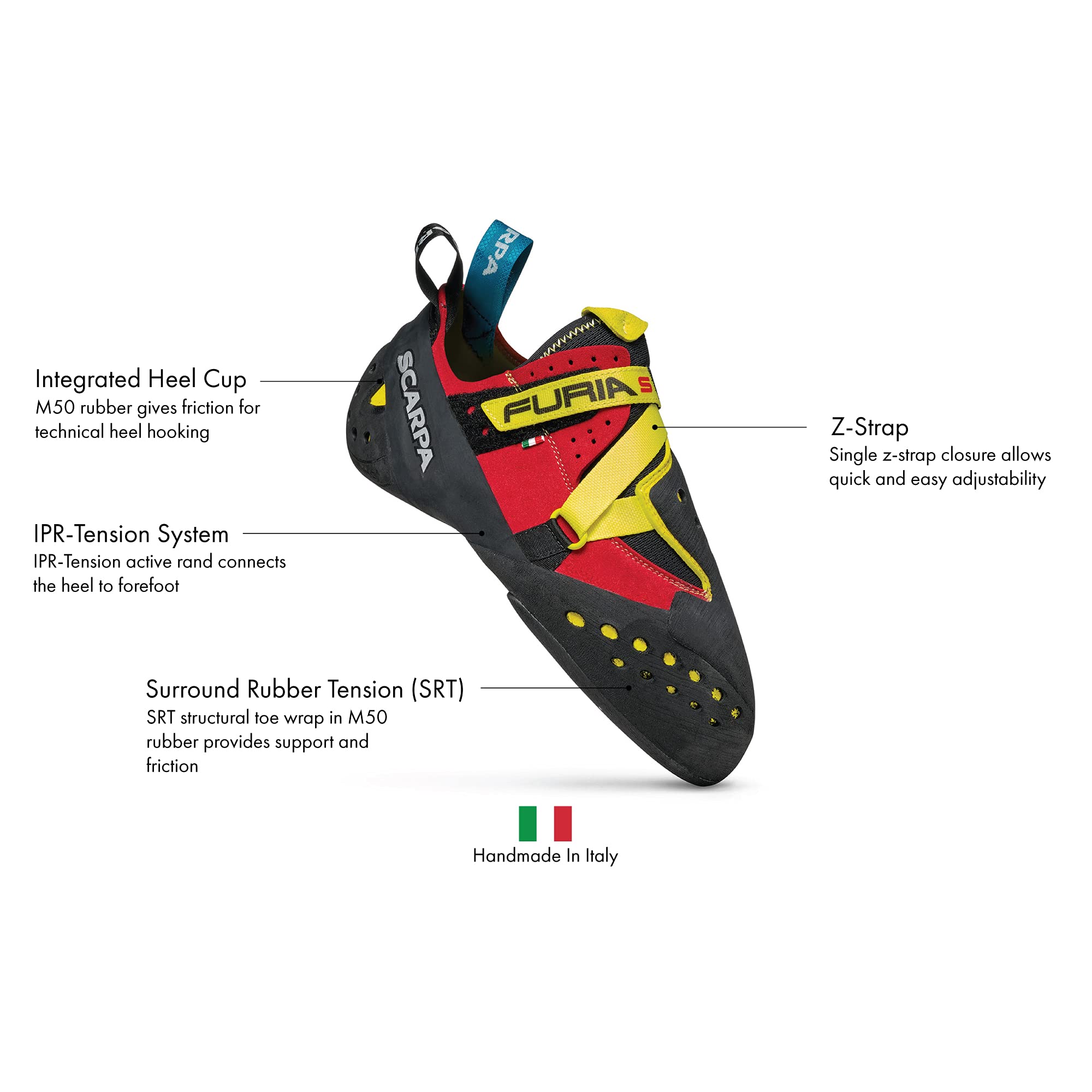 SCARPA Furia S Rock Climbing Shoes - High-Performance for Sport Climbing & Bouldering | Enhanced Sensitivity & Precision | Perfect for Indoor Gyms & Outdoor Cliff Adventures