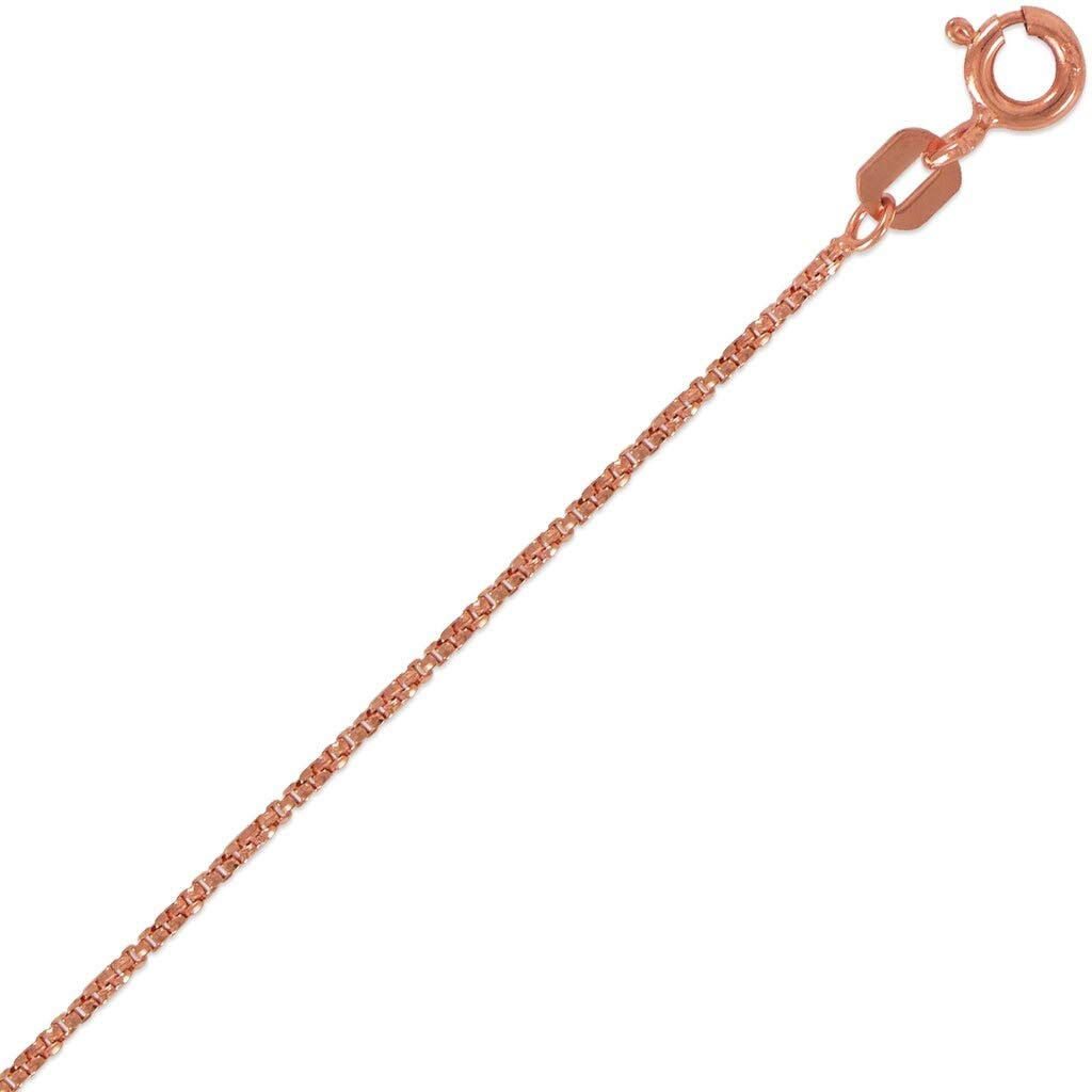 14K Solid Gold Twisted Box Chain Necklace for Women & Men - Diamond Cut Italian Link Jewelry - 16 to 24 Inches Length, 1.0-1.5mm Width - Perfect Gift for Anniversary, Birthday & Special Occasions