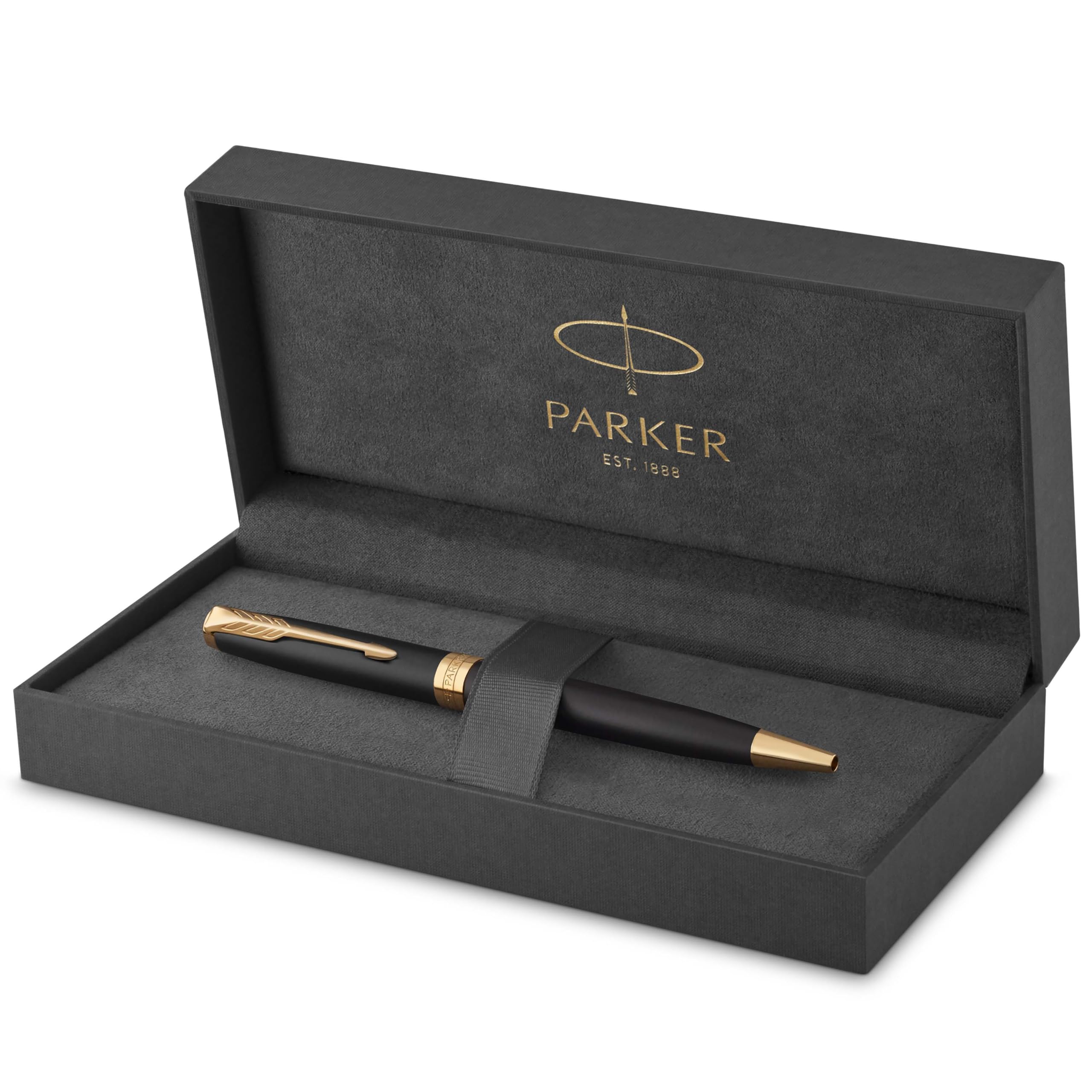 Parker Sonnet Ballpoint Pen - Matte Black Lacquer with Gold Trim, Medium Point Black Ink, Gift Box Included | Premium Writing Instrument for Business, Gifting & Everyday Use