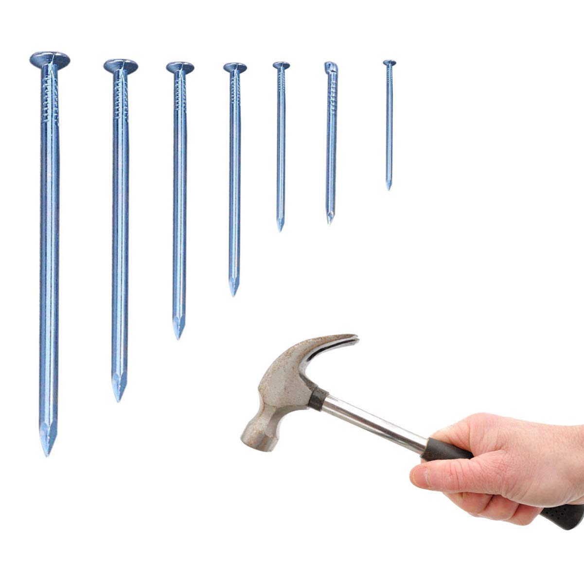**Baluue 280-Piece Galvanized Brad Nails Kit for Woodworking - Durable Hardware Nail Set for DIY Projects, Carpentry, and Home Repairs**