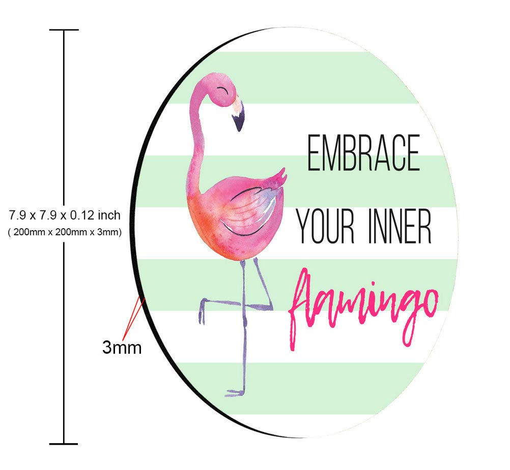 Flamingo Mouse Pad - Inspirational Round Desk Accessory - Perfect Birthday Gift for Office & Home Use - Cute Flamingo Design for Computer Lovers