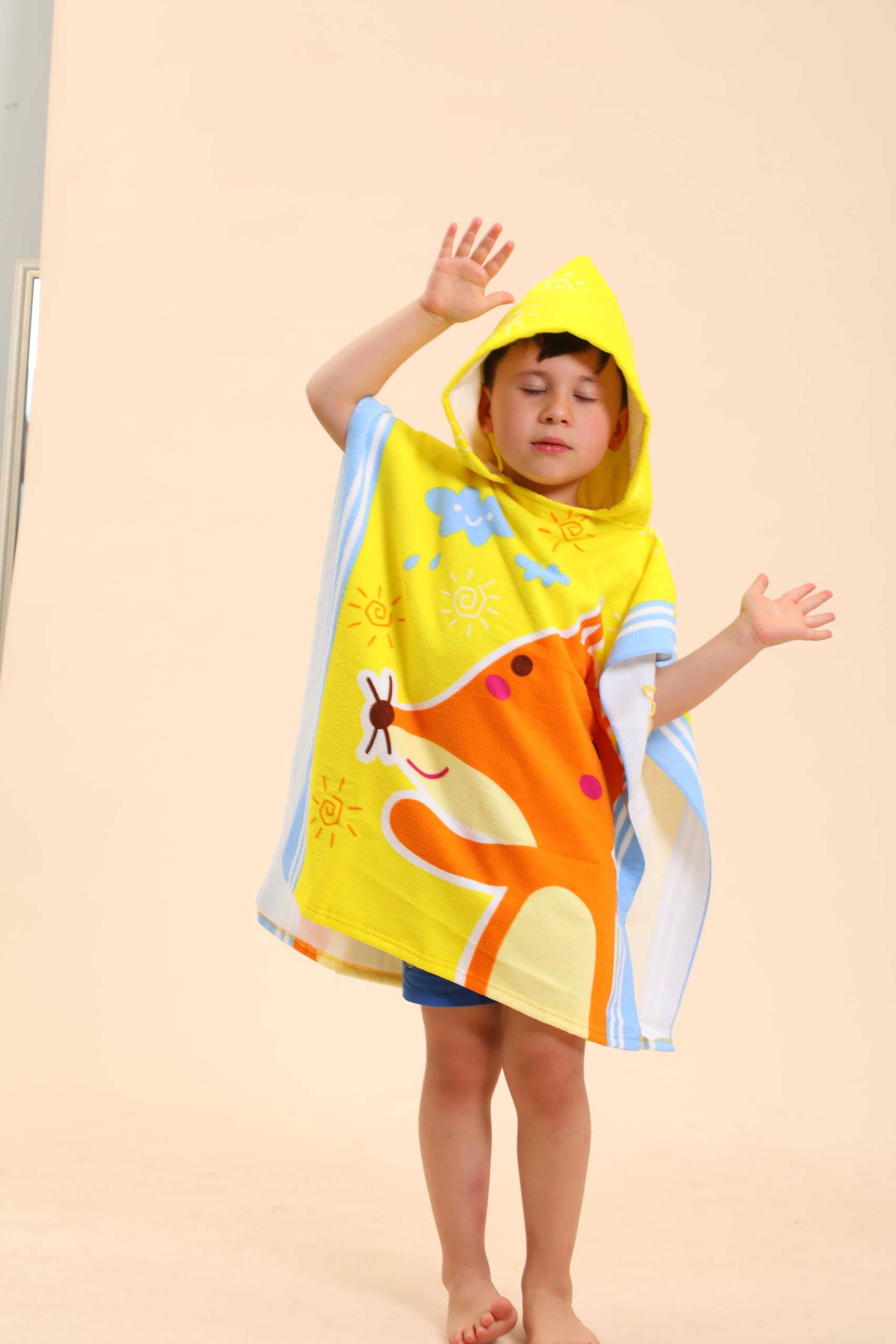 TEHALK Kids Hooded Towels - Soft Absorbent Swim Poncho for Boys & Girls 2-10 Years | Beach, Pool & Bath Wearable Towel Robe for Toddlers & Children - Perfect for Swimming, Surfing & After Shower Wrap
