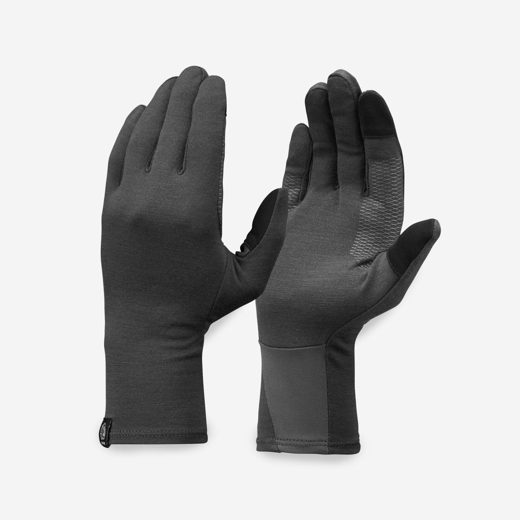 Forclaz MT500 Merino Wool Liner Gloves for Adults - Warm & Breathable Hiking Gloves for Men & Women - Perfect for Winter Trekking, Camping & Outdoor Activities