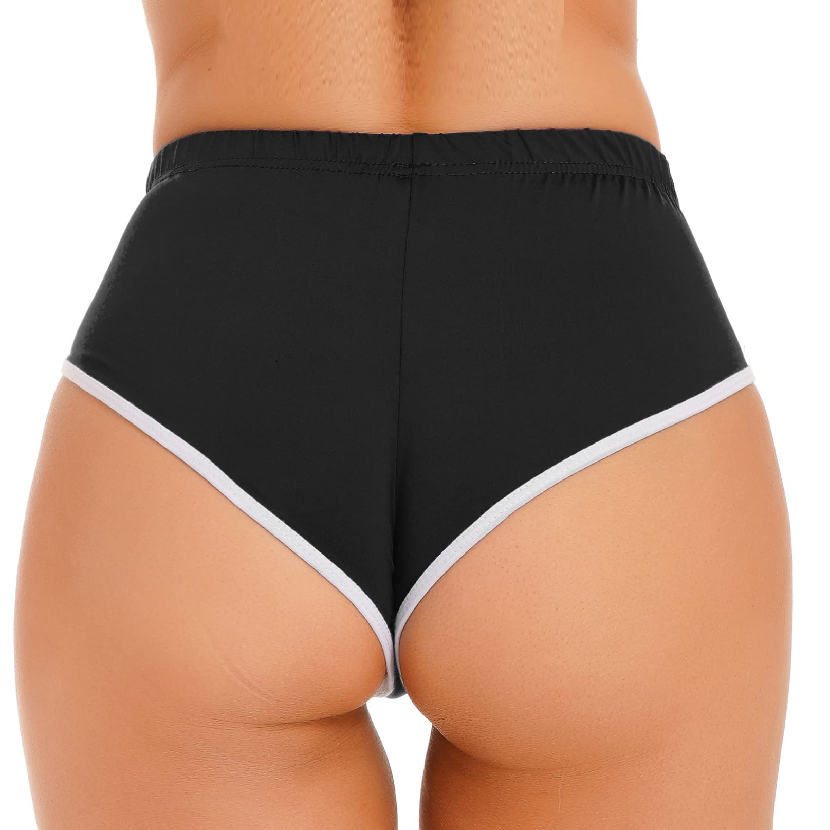 iiniim Women's Workout Shorts - High Waisted Yoga Running Gym Shorts with Pockets, Sexy Booty Lingerie Sleepwear for Fitness, Lounge & Nightwear