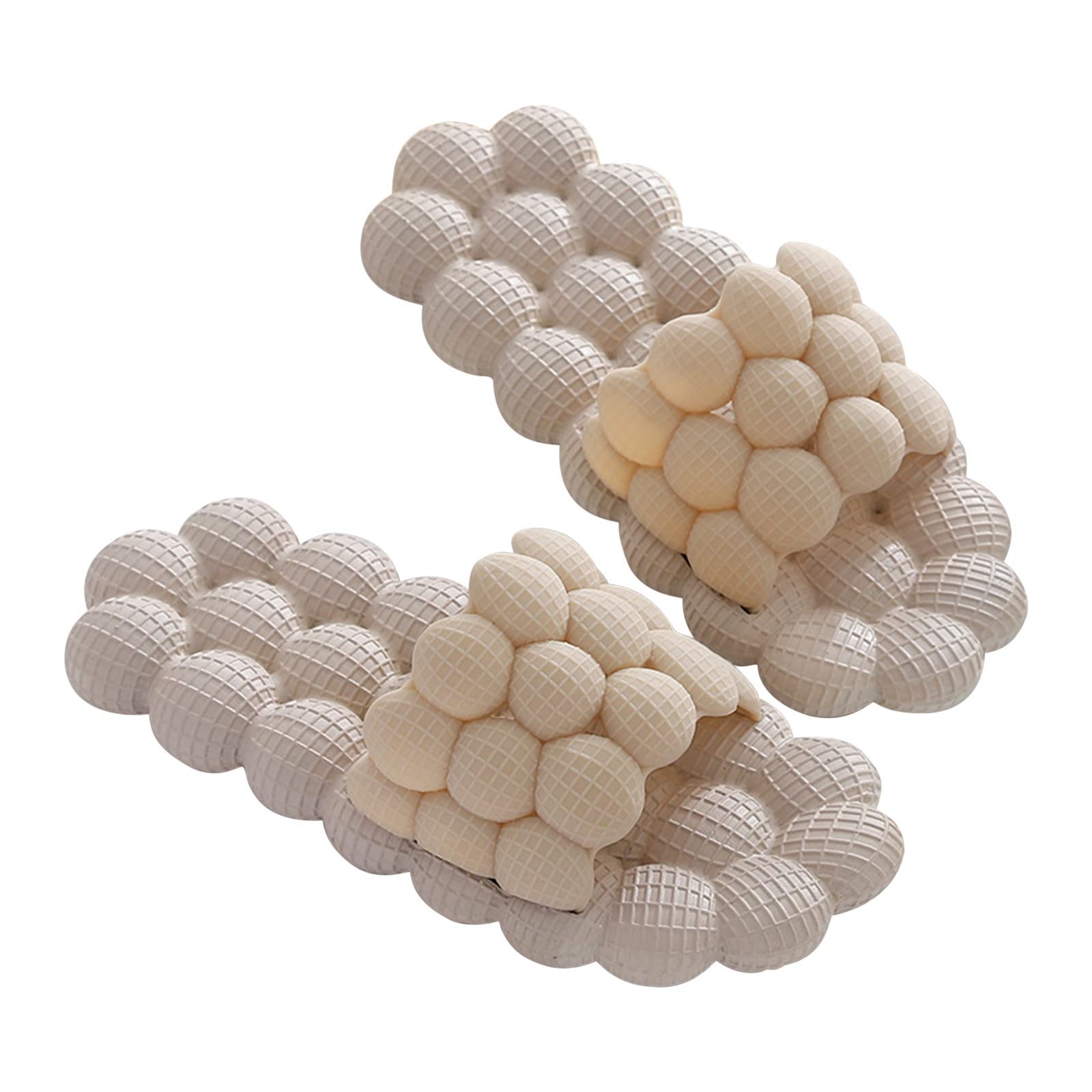 Unisex Massage Bubble Slides for Women & Men - Funny Lychee Pattern Non-Slip Spa Slippers, Super Soft Breathable Pillow Sandals - Perfect for Home Relaxation, Spa Days & Beach Lounging