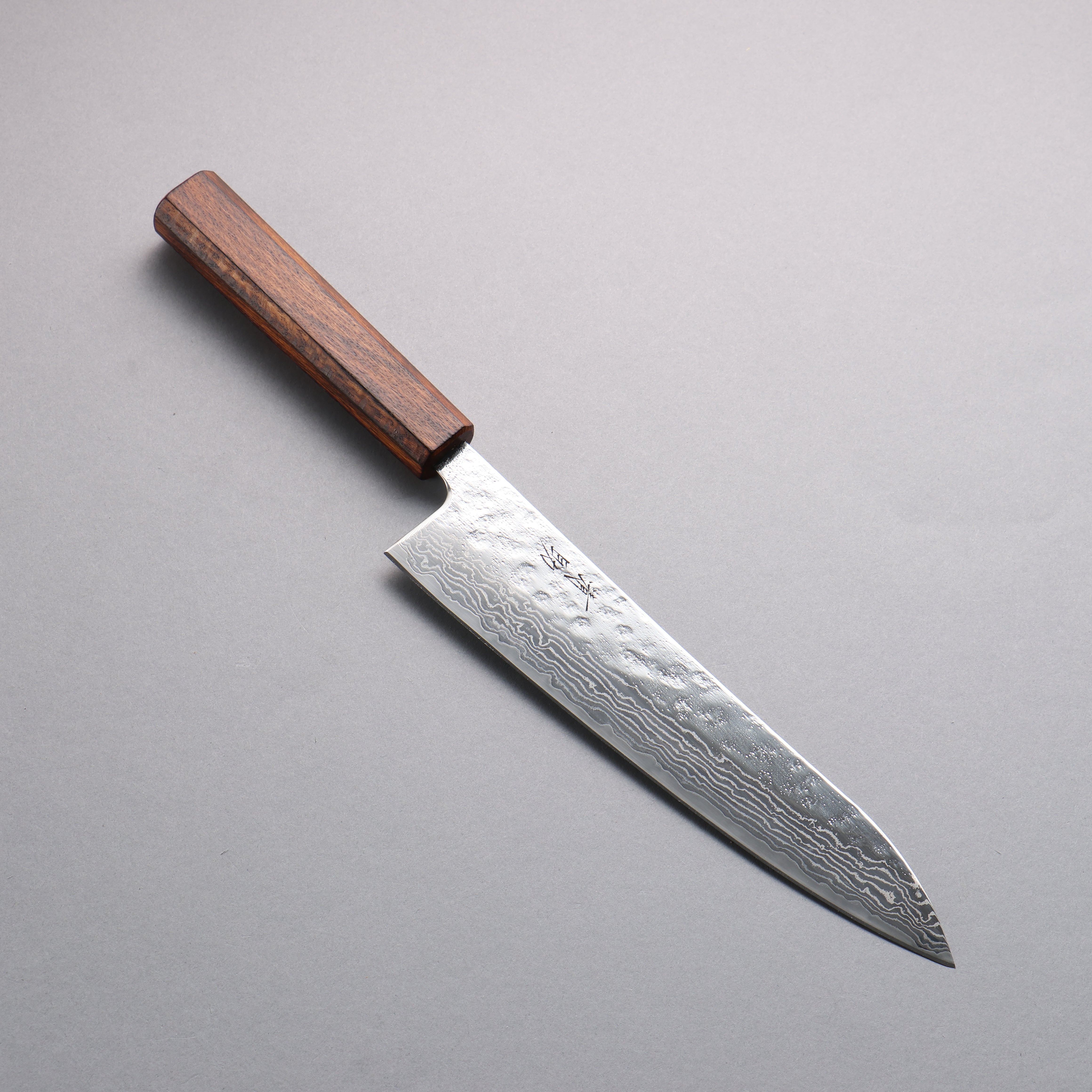 Seisuke 210mm Gyuto Chef Knife - 440C Stainless Steel Hammered Damascus Blade with Oak Handle - Perfect for Sushi, Meat Cutting & Professional Kitchen Use