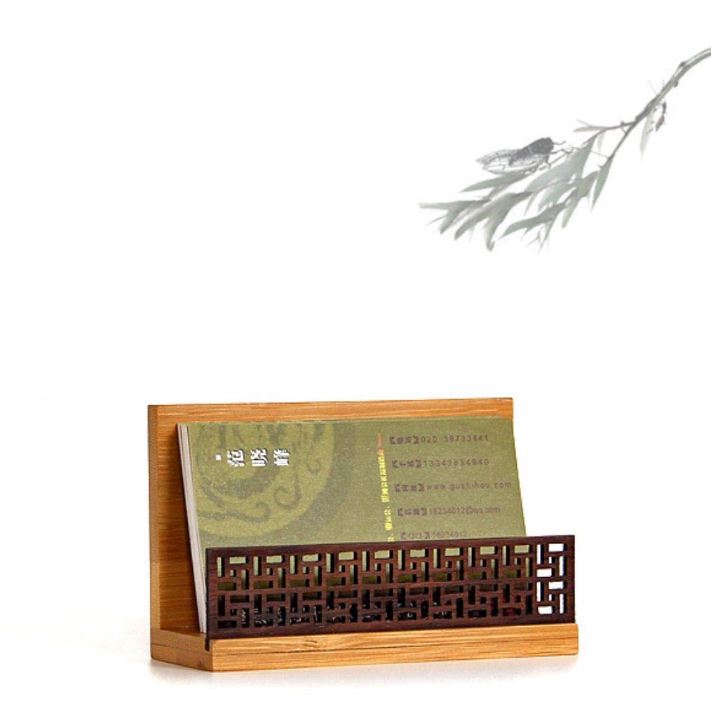 Japanese Zen Style Wooden Business Card Holder - Elegant Desk Organizer for Office & Home Use - Perfect for Professionals, Meetings, and Feng Shui Decor