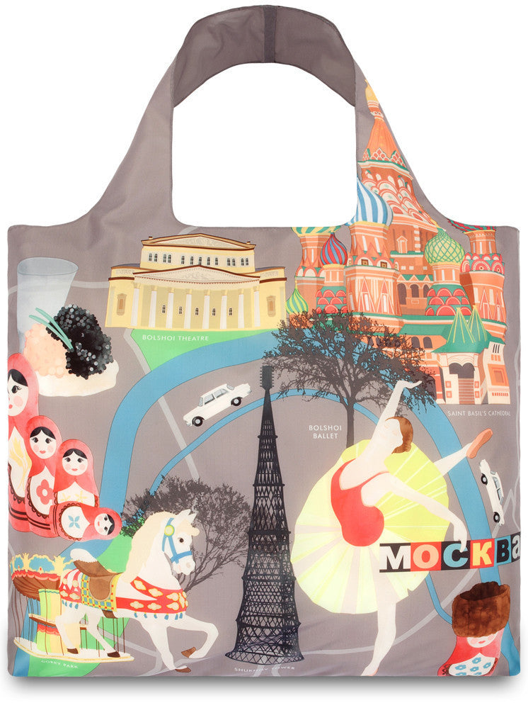 LOQI Tote Bag URBAN Collection by Melissa Mackie - Stylish Reusable Shopping Bag for Groceries, Work & Travel | Eco-Friendly Foldable Tote for Women & Men