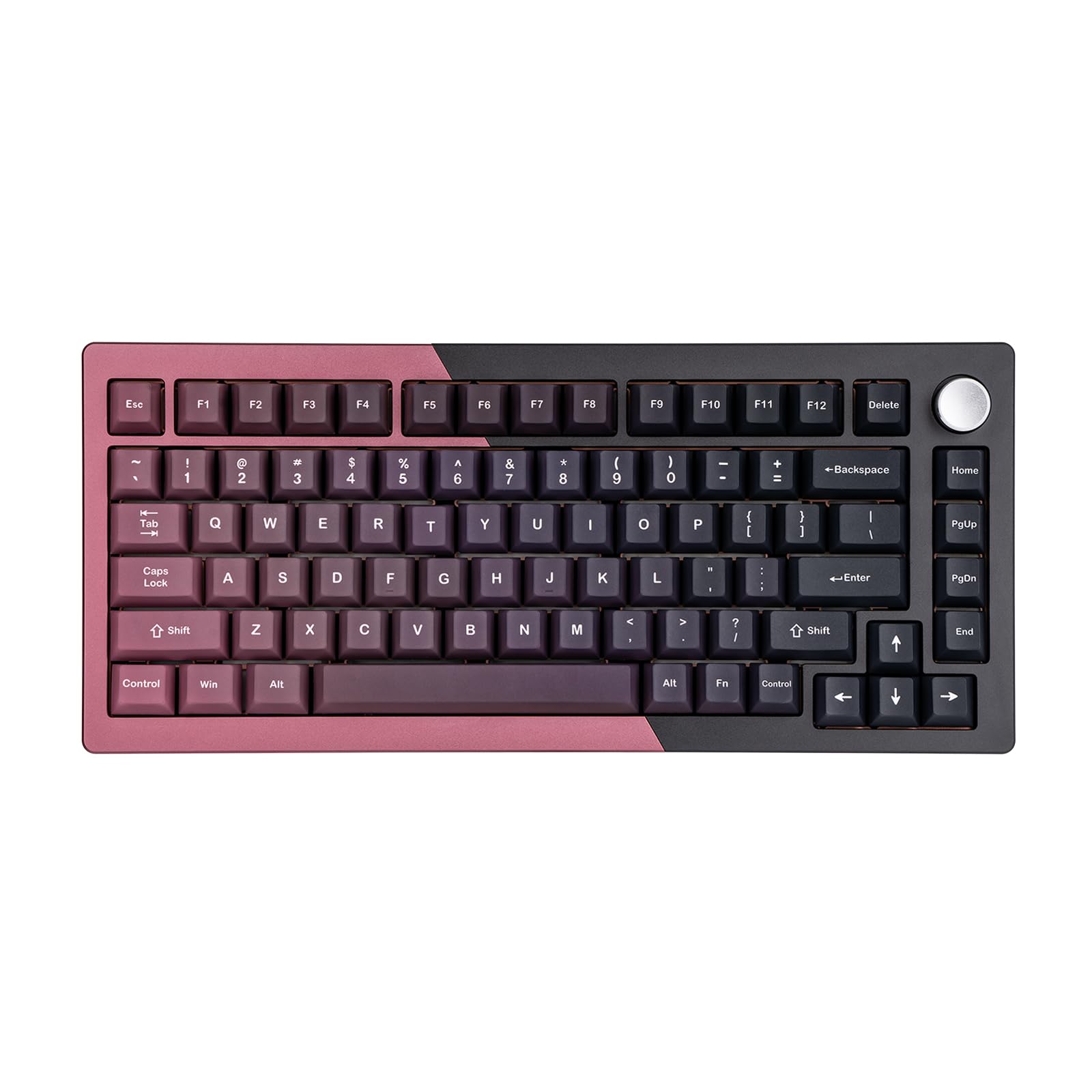 KiiBoom Loop 75 75% Compact Mechanical Keyboard - Full Aluminum Body, QMK/VIA Programmable, Wireless BT5.0/2.4GHz/USB-C, Gasket Mount, FR4 Plate, RGB Backlit for Windows/Mac (Red Black) - Perfect for Gaming, Coding & Office Work