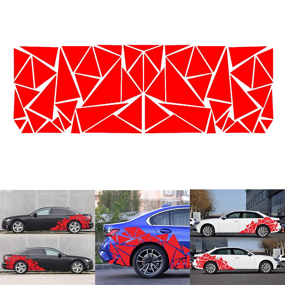 Unique Triangle Car Decals - 2MX60CM Vinyl Stripes for Sports & Racing - Fast Delivery 1-2 Days - Perfect for Car Body Decoration