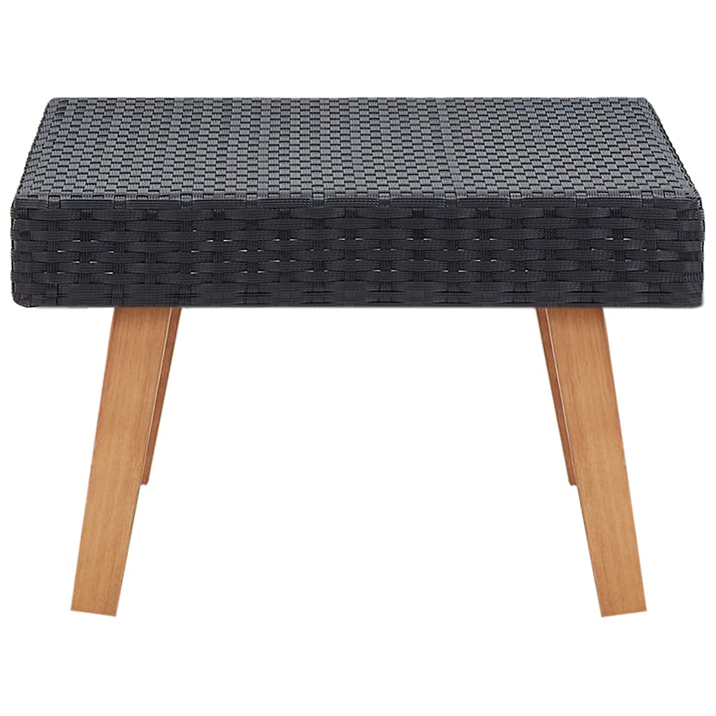Outdoor Coffee Table - Black Poly Rattan Bistro Set for Patio, Garden, Balcony | Durable & Weather-Resistant | Perfect for Relaxing with Coffee or Dining Al Fresco