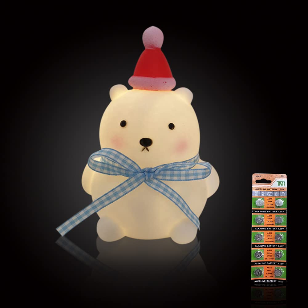 Cute Bear Shaped LED Night Light - Kawaii Animal Decorative Lamp for Kids, Girls & Boys Room, Birthday Party & Holiday Decor - USB Rechargeable Nursery Light for Bedroom, Baby Nursery & Home Decor