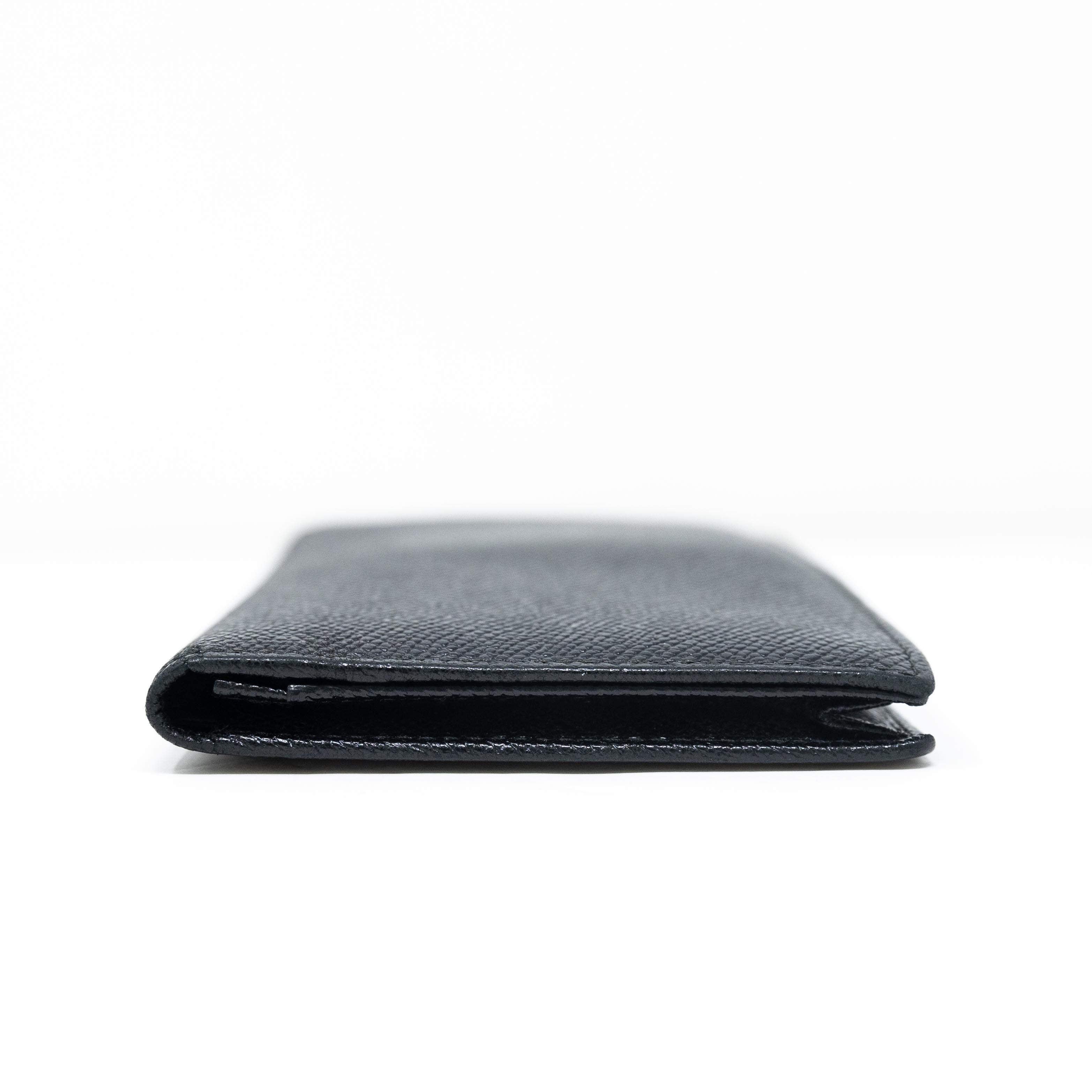 Bvlgari Black Leather Long Wallet for Men - Luxury Designer Bifold Wallet with RFID Protection - Perfect for Business, Travel & Everyday Use