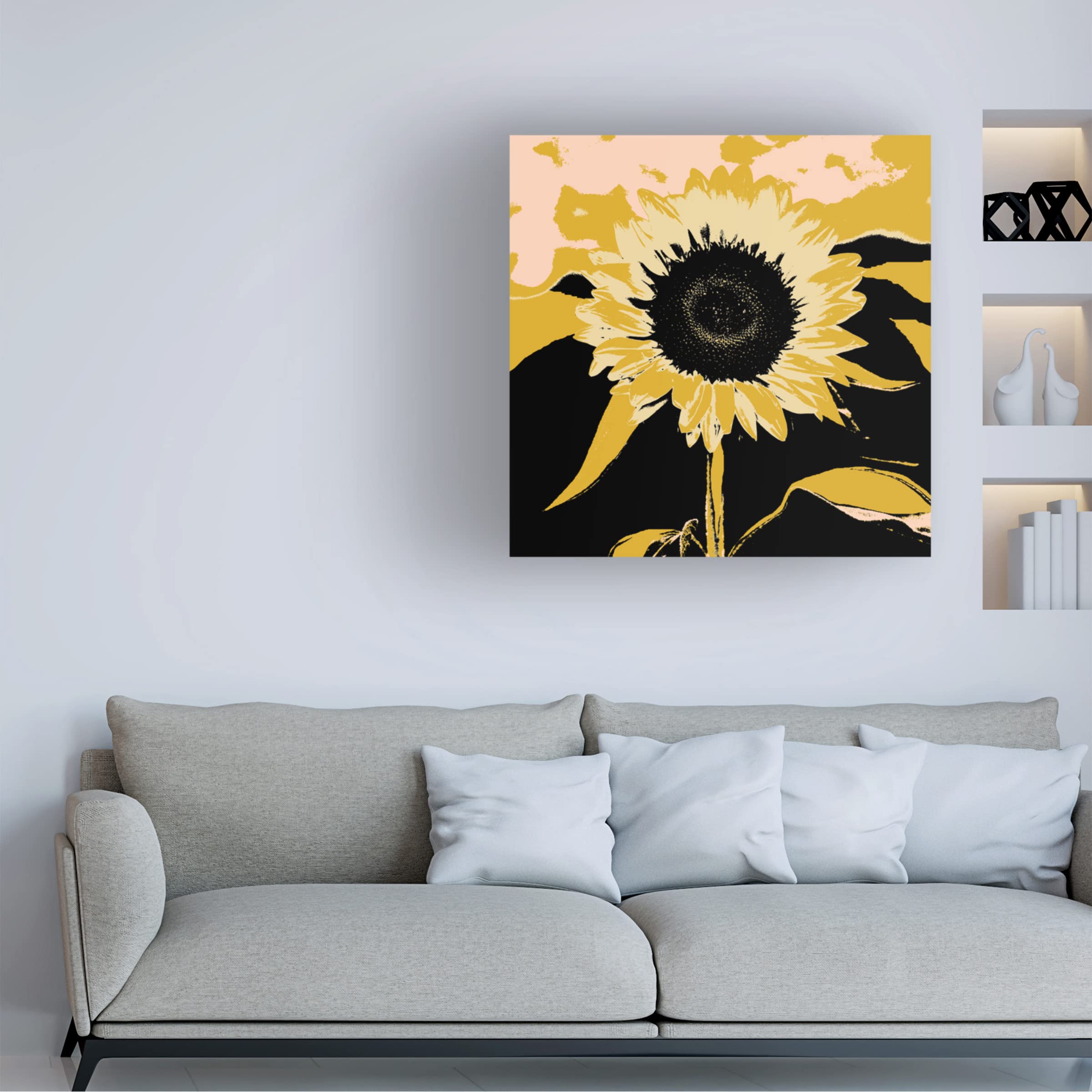 Jacob Green 'Pop Art Sunflower IV' Canvas Wall Art Print - Modern Home Decor for Living Room, Bedroom & Office