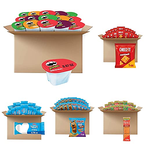 Pringles Potato Chips & Kellogg's Snack Variety Pack - Cheez-It Cheese Crackers, Keebler Sandwich Crackers, Scooby-Doo Graham Crackers & Rice Krispies Treats - Perfect for Lunchboxes, Parties & On-the-Go Snacking