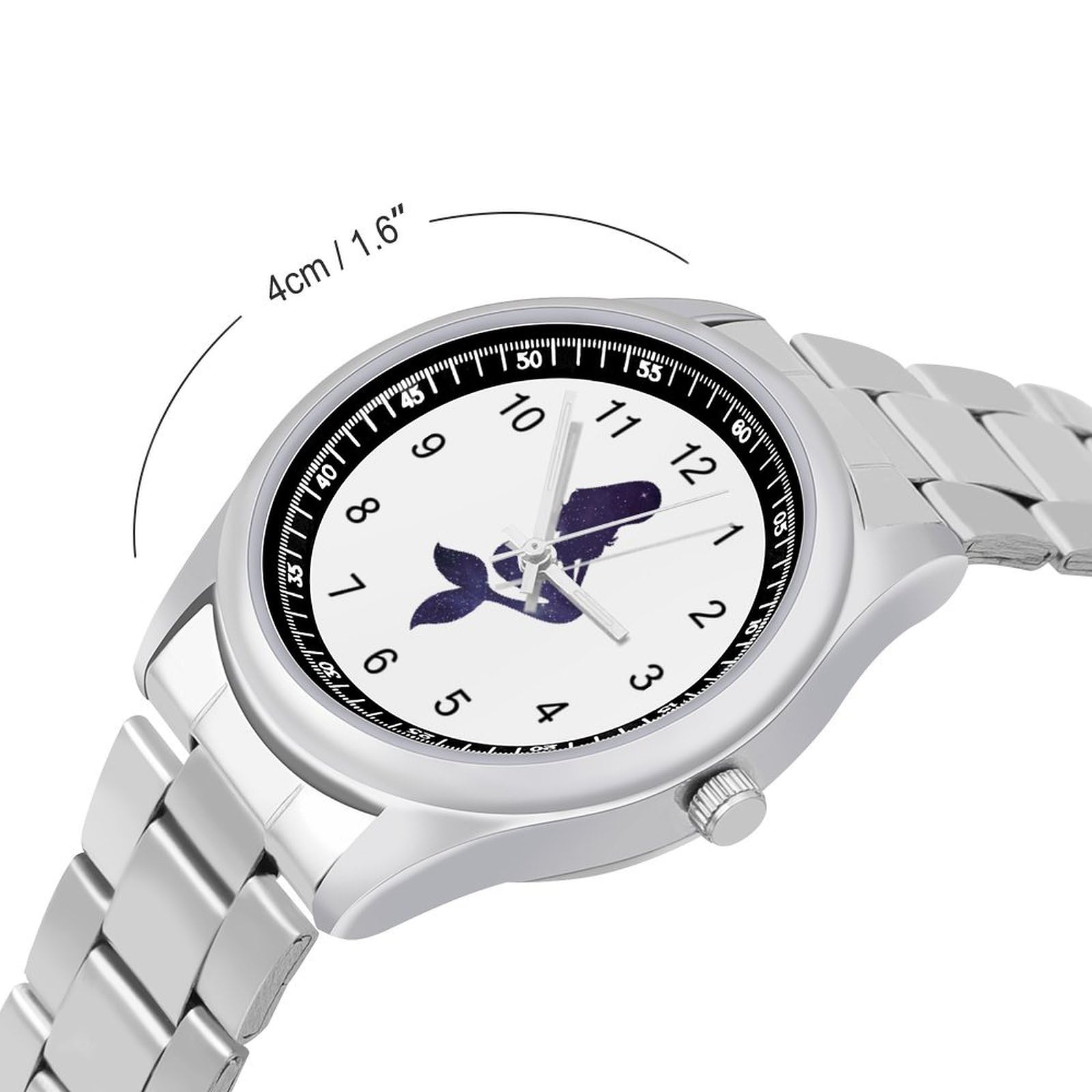 Galaxy Mermaid Men's Casual Wrist Watch - Classic Business Dress Watch with Large Face for Work, Gym & Everyday Use - Perfect for Office, Formal Events & Sports Activities