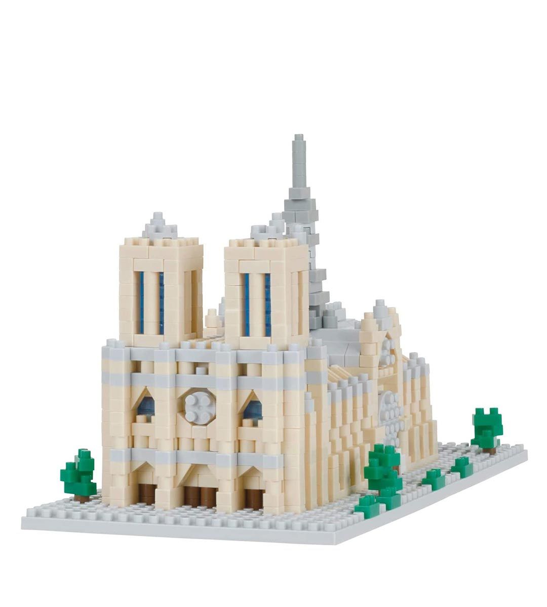 Nanoblock Notre Dame de Paris Cathedral Building Kit - NBH 205 - Mini Architecture Model for Adults & Teens - Perfect for Home Decor, Office Display & Collectors