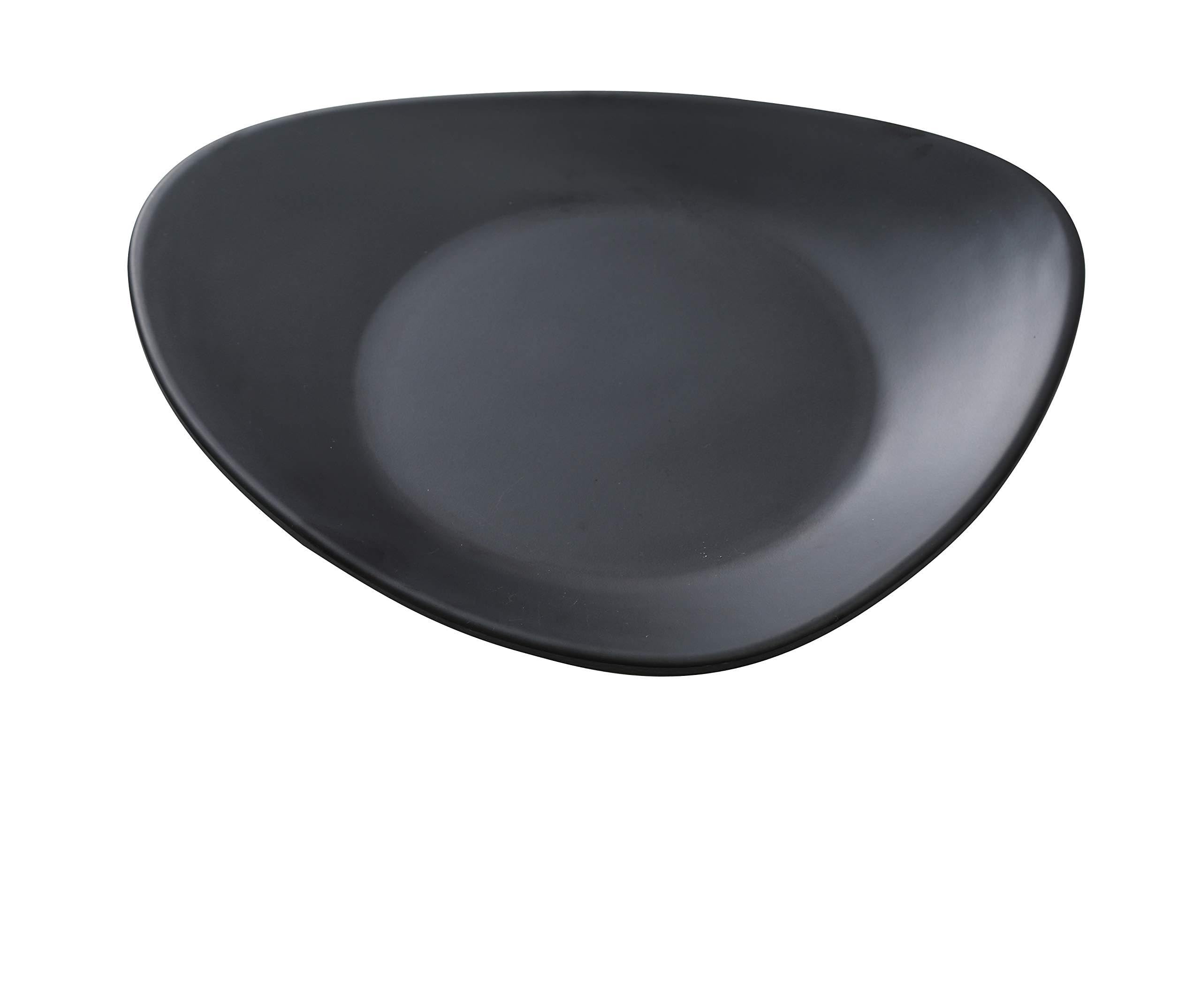 Yanco MO-112BK Modern 12-Inch Black Melamine Triangle Plates - Set of 12 - Perfect for Restaurants, Catering, and Party Serving