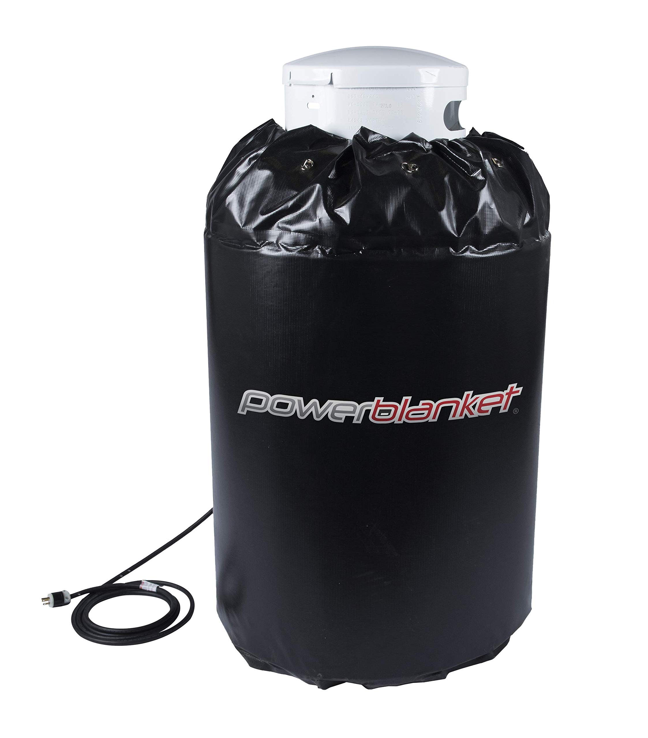 Powerblanket GCW40 Insulated Propane Tank Heater for 40lb Gas Cylinders - Black Winter Heating Cover for Outdoor Grills, RV & Camping Use