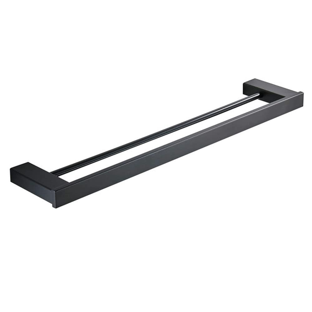 Premium Stainless Steel Bathroom Accessories Set - Modern Matte Black Towel Rack, Toilet Paper Holder & Double Towel Bar - Complete Bath Hardware for Stylish Home & Hotel Decor