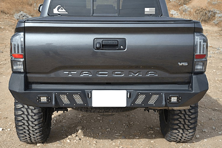 DV8 Offroad Toyota Tacoma Rear Bumper RBTT1 03 (2016-2021 Models) - Heavy Duty Steel Construction for Off-Road Protection & Recovery Points - Perfect for Trail Riding, Overlanding & Truck Customization