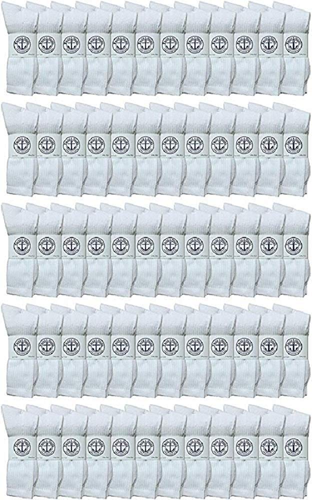 240 Pairs Bulk Wholesale Women's Crew Socks - Cotton Athletic Sports Socks for Running, Hiking & Casual Wear (Size 9-11) | Yacht & Smith Brand