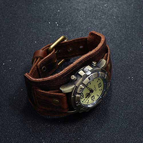Stylish Men's Punk Retro Leather Watch - Hip-Hop Fashion Timepiece for Men with Durable Leather Band | Perfect for Casual Wear, Street Style & Hip-Hop Events