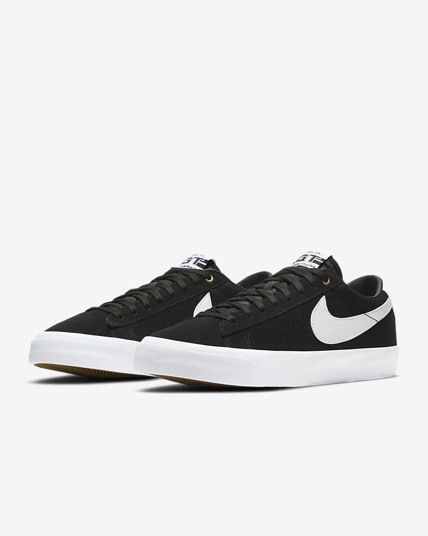 Nike SB Zoom Blazer Low Pro GT Skateboarding Shoes for Men - Black/Black/Gum Light Brown/White - Comfortable & Durable Sneakers for Streetwear, Skateboarding & Casual Wear
