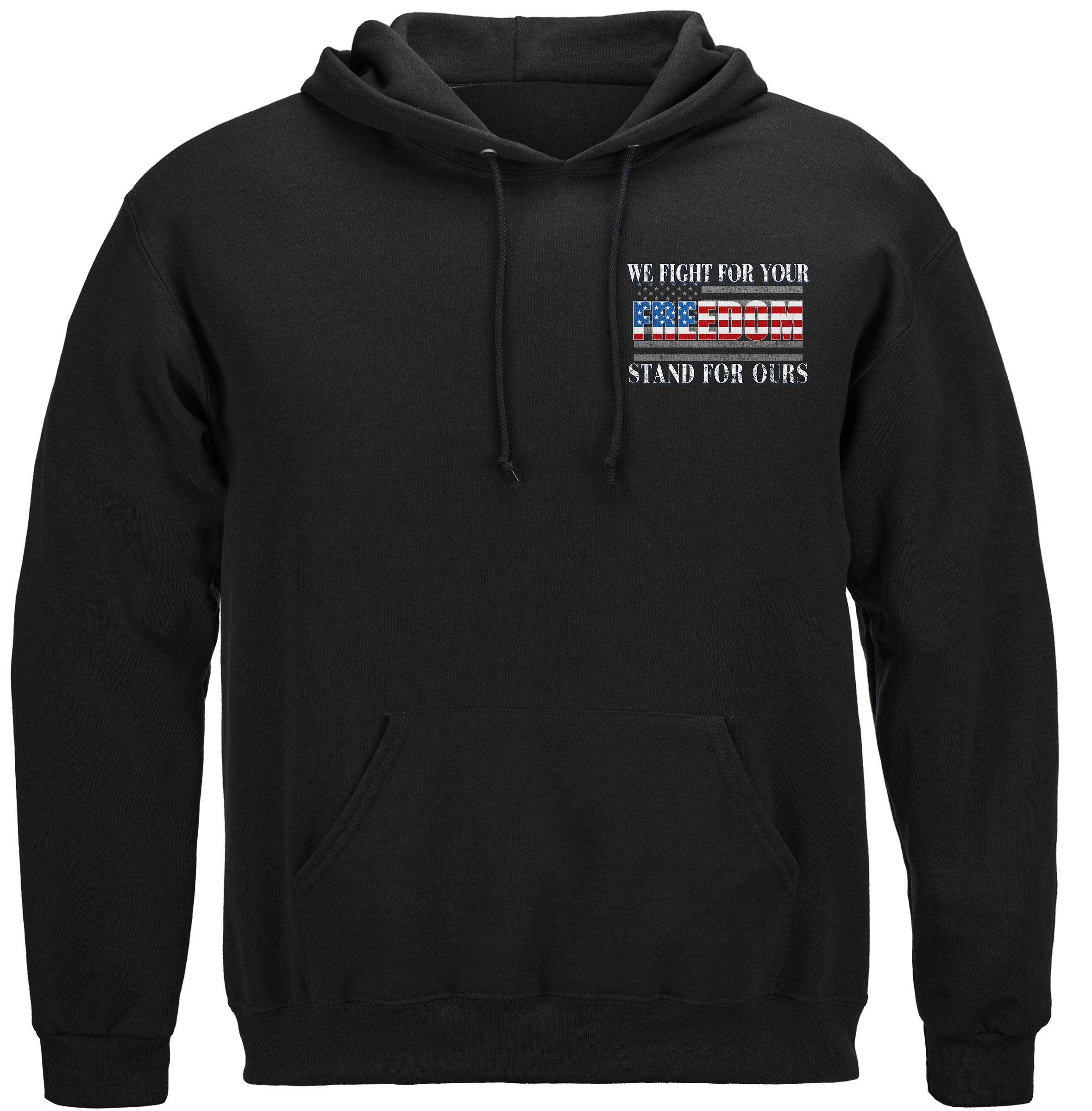 Military Hooded Sweatshirt - Patriotic American Flag Design - Stand for Freedom - Comfortable Pullover Hoodie MM2378SW - Perfect for Veterans Day, 4th of July & Patriotic Events