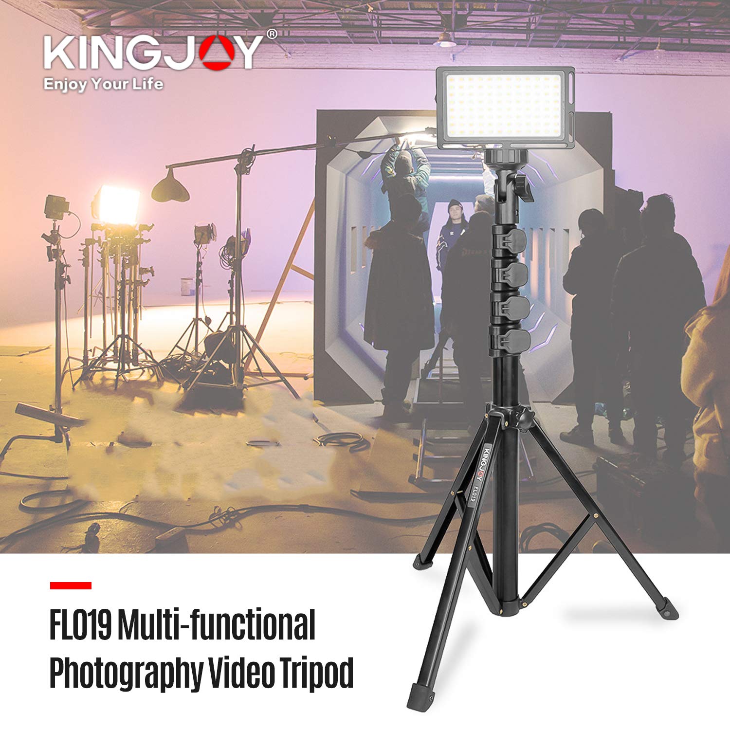 FL019 HUIOP Multi-functional Aluminum Alloy Tripod Stand for Photography & Video - 1/4 Inch Screw Mount Compatible with Cameras & Smartphones (5kg Max Load) - Perfect for Live Streaming, Vlogging, and Outdoor Shooting
