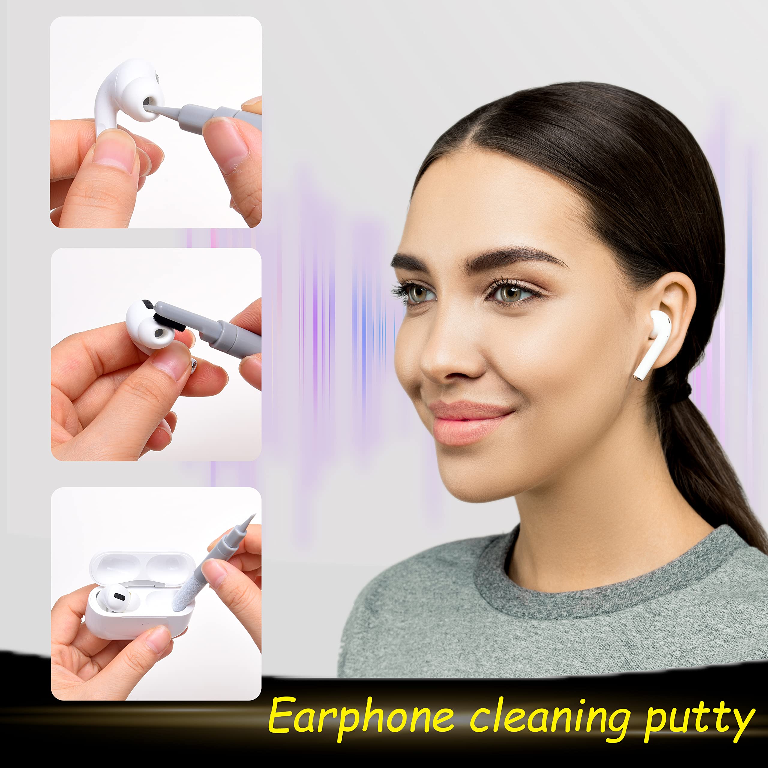 Camkix 6-in-1 Electronics Cleaning Kit with Key Puller, Flocking Sponge, Pen Nibs & Microfiber Cloths - Perfect for Keyboards, Earbuds, Hearing Aids, Smartphones, Laptops, Monitors & Cameras - Ideal for Home, Office & Travel Use