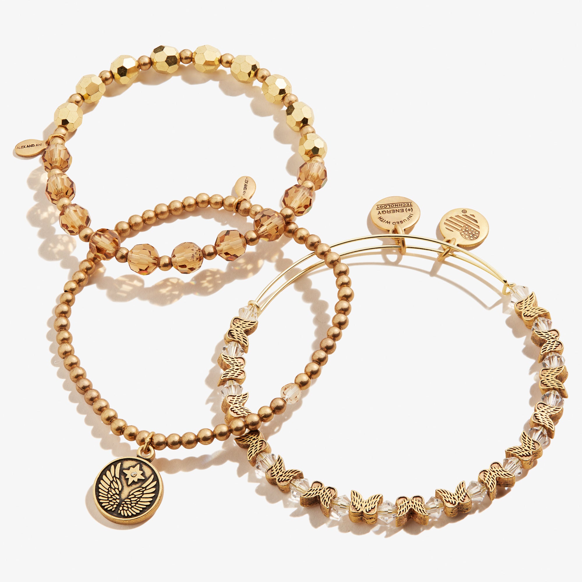 Guardian Angel Crystal Stretch Bracelets for Women - Set of 3 Adjustable Beaded Bracelets for Protection, Healing & Positive Energy | Gift for Mom, Sister, Friend | Yoga, Meditation, Everyday Wear