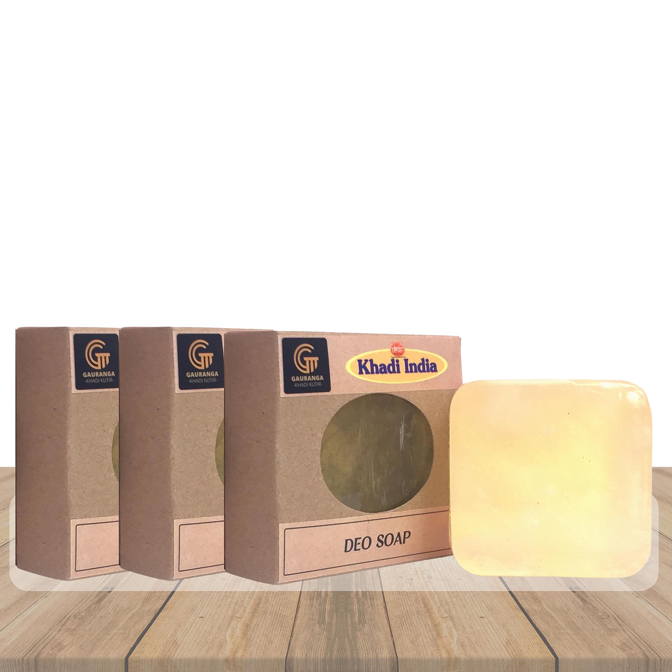 Khadi Deo Soap (150g x 3 Pack) - Natural Refreshing & Cooling Soap for Men - Herbal Body Wash for Fresh Skin - Perfect for Gym, Travel & Daily Use