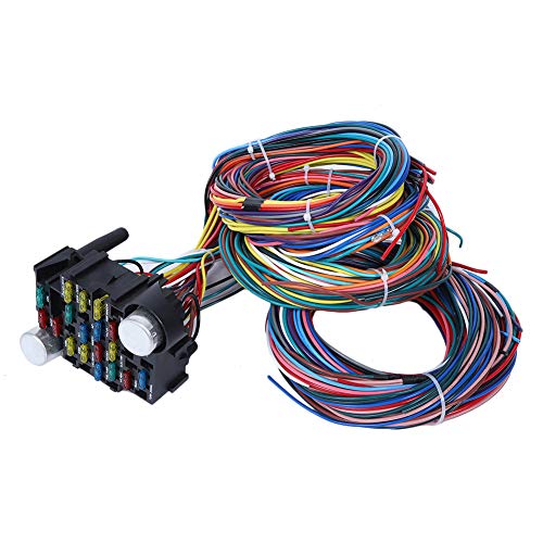 KIMISS 12V 21 Circuit Universal Fuse Wiring Harness Kit - Compatible with Cars, Trucks, RVs & Motorhomes | Easy Electrical System Installation & Upgrades