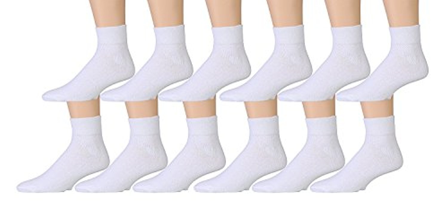 12 Pairs Men's Ankle Socks Bulk Pack - Breathable Cotton Crew Socks for Casual Wear, Gym & Everyday Comfort - Wholesale Sock Deals Value Pack